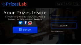 What Prizeslab.com website looked like in 2018 (6 years ago)
