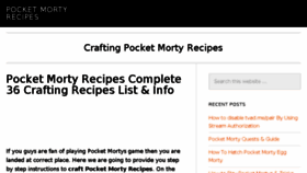 What Pocketmortyrecipess.com website looked like in 2018 (6 years ago)