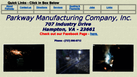 What Parkwaymfg.com website looked like in 2018 (6 years ago)
