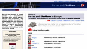 What Parties-and-elections.eu website looked like in 2018 (7 years ago)
