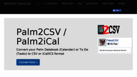 What Palm2csv.com website looked like in 2018 (6 years ago)