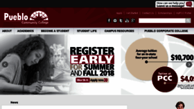 What Pueblocc.edu website looked like in 2018 (7 years ago)
