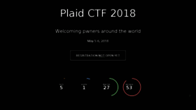 What Plaidctf.com website looked like in 2018 (6 years ago)