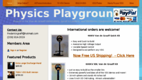 What Physicsplayground.com website looked like in 2018 (6 years ago)