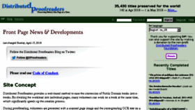 What Pgdp.net website looked like in 2018 (5 years ago)