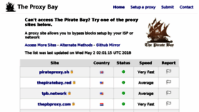 What Proxybay.one website looked like in 2018 (6 years ago)
