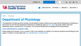 What Physiology.usouthal.edu website looked like in 2018 (6 years ago)