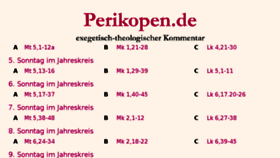 What Perikopen.de website looked like in 2018 (5 years ago)