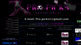 What Pro-picks.net website looked like in 2018 (5 years ago)