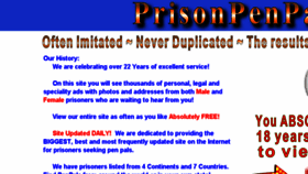 What Prisonpenpals.com website looked like in 2018 (5 years ago)