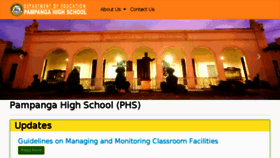 What Pampangahigh.school website looked like in 2018 (5 years ago)