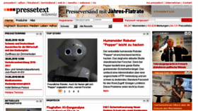 What Pressetext.ch website looked like in 2018 (5 years ago)