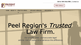 What Prudentlaw.ca website looked like in 2018 (5 years ago)