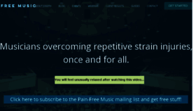 What Painfreemusic.com website looked like in 2018 (5 years ago)