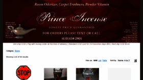 What Princeincense.com website looked like in 2018 (5 years ago)