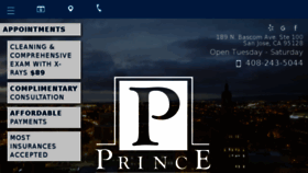 What Princedentalcare.com website looked like in 2018 (8 years ago)