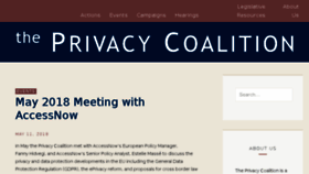 What Privacycoalition.org website looked like in 2018 (5 years ago)