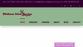 What Platinumselectnursing.com website looked like in 2018 (5 years ago)