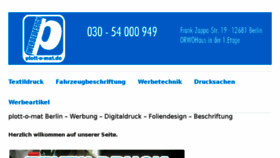 What Plott-o-mat.de website looked like in 2018 (5 years ago)