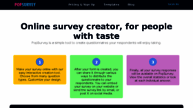 What Popsurvey.com website looked like in 2018 (5 years ago)