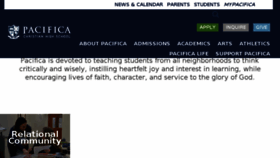 What Pacificachristian.org website looked like in 2018 (5 years ago)