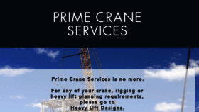 What Primecraneservices.com.au website looked like in 2018 (5 years ago)
