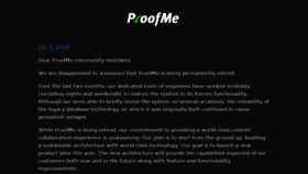 What Proofme.com website looked like in 2018 (5 years ago)