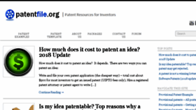 What Patentfile.org website looked like in 2018 (5 years ago)