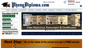 What Phoneydiploma.com website looked like in 2018 (5 years ago)