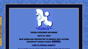 What Poodlepedigree.com website looked like in 2018 (5 years ago)