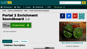 What Portal-2-enrichment-soundboard.soft112.com website looked like in 2018 (5 years ago)