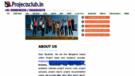 What Projectsclub.in website looked like in 2018 (5 years ago)
