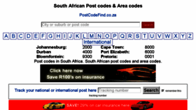 What Postcodefind.co.za website looked like in 2018 (6 years ago)