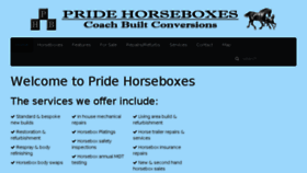 What Pridehorseboxes.co.uk website looked like in 2018 (5 years ago)