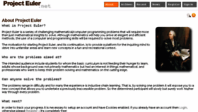 What Projecteuler.net website looked like in 2018 (6 years ago)