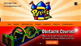 What Partiesinc.com website looked like in 2018 (5 years ago)