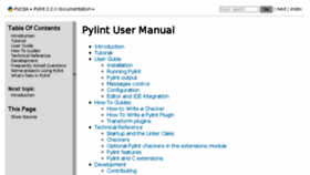 What Pylint.pycqa.org website looked like in 2018 (5 years ago)