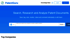 What Patentguru.com website looked like in 2018 (5 years ago)