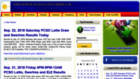 What Pinoylottoresults.com website looked like in 2018 (5 years ago)
