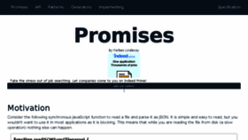 What Promisejs.org website looked like in 2018 (5 years ago)
