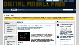 What Pinballarcadefans.com website looked like in 2018 (5 years ago)