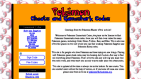 What Pokemon.cheatcode.org website looked like in 2018 (5 years ago)