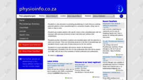 What Physioinfo.co.za website looked like in 2018 (5 years ago)