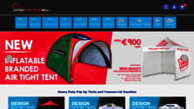 What Poptents.ie website looked like in 2018 (5 years ago)