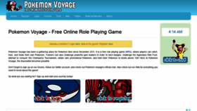What Pokemonvoyage.com website looked like in 2018 (5 years ago)