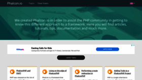 What Phalcon.io website looked like in 2018 (5 years ago)