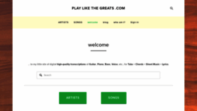 What Playlikethegreats.com website looked like in 2018 (5 years ago)