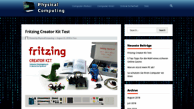What Physicalcomputing.at website looked like in 2018 (5 years ago)
