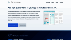 What Paperplane.app website looked like in 2018 (5 years ago)