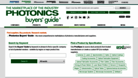 What Photonicsbuyersguide.com website looked like in 2018 (5 years ago)